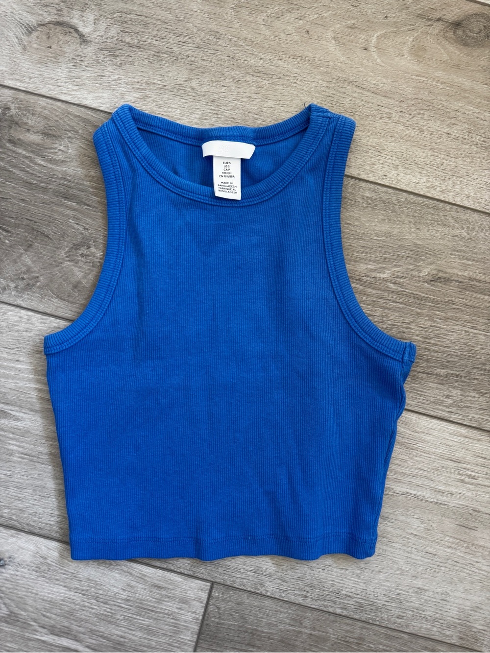 H&M Royal Blue Ribbed Crop Tank - Sleeveless Knit